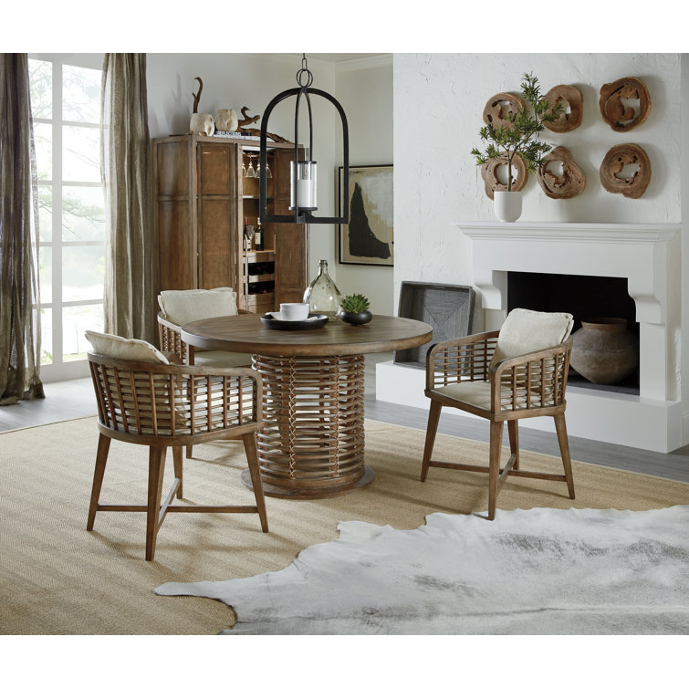 Driftwood Coastal Chic 50'' Brown Rattan Bar Cabinet