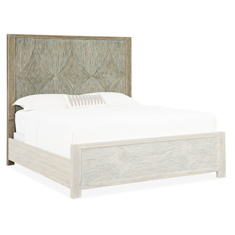 Surfrider Driftwood Queen Headboard with Natural Rattan Accents