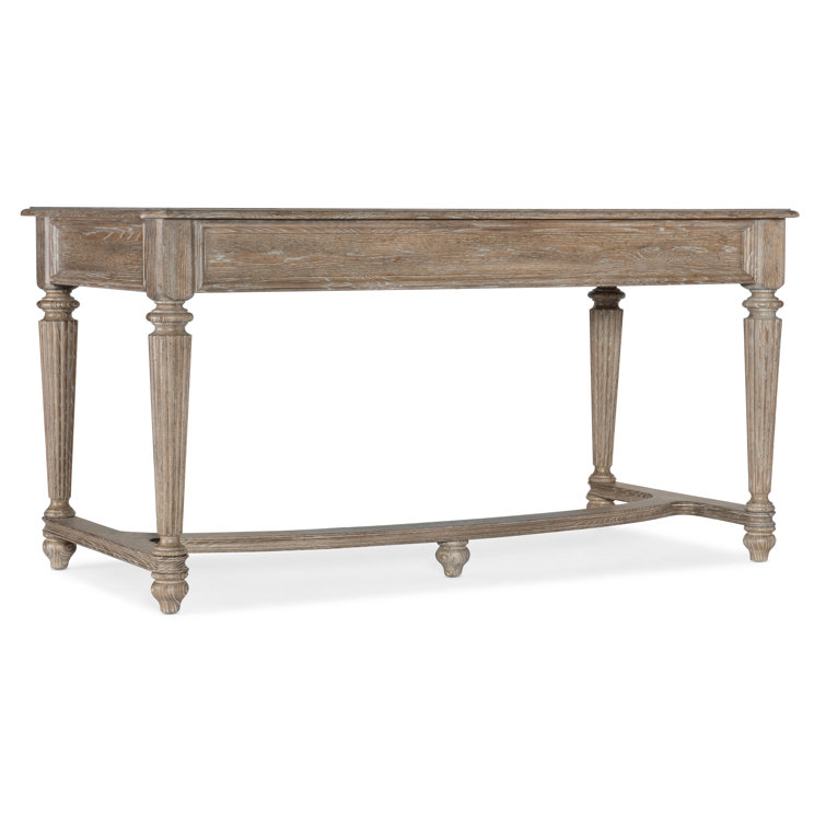 Traditional Oak Executive Home Office Desk with Drawers and Power Hub