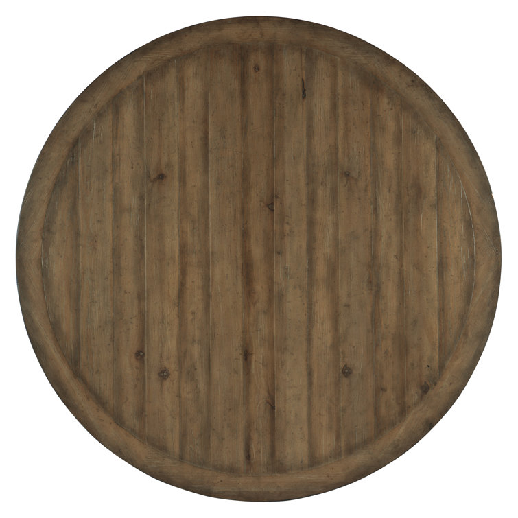 Anders Beach-Inspired Round Reclaimed Wood & Cane Dining Table