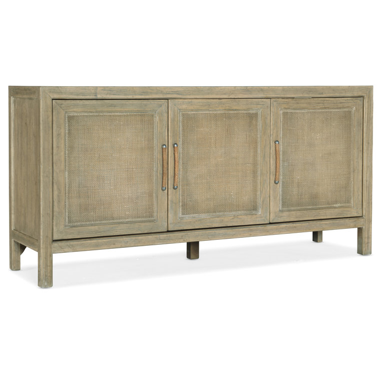 Anders Coastal Rattan Media Console with Rope Pulls