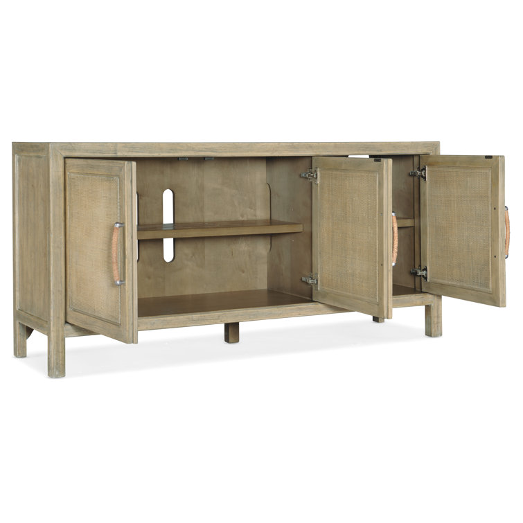 Anders Coastal Rattan Media Console with Rope Pulls