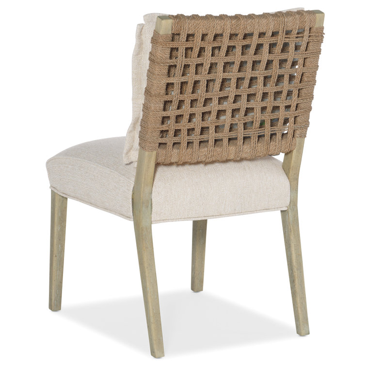 Zuri Cream Upholstered Side Chair in Driftwood Finish