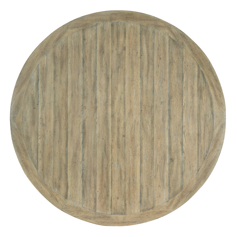 Anders Beach-Inspired Round Reclaimed Wood & Cane Dining Table