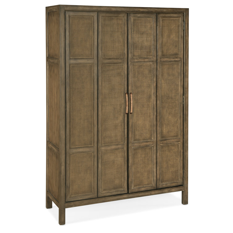 Driftwood Coastal Chic 50'' Brown Rattan Bar Cabinet
