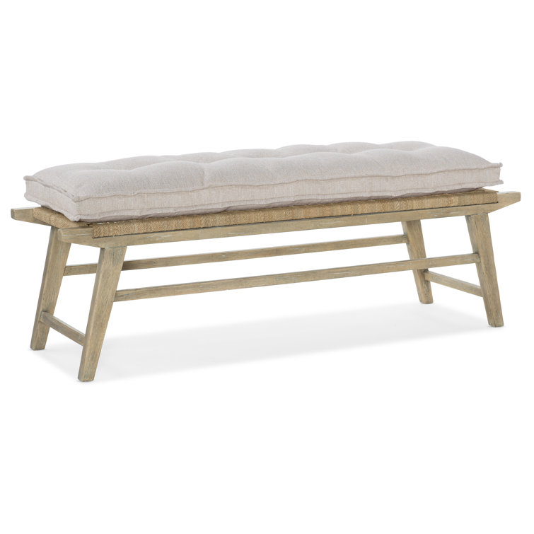 Transitional Beige Performance Fabric Bed Bench