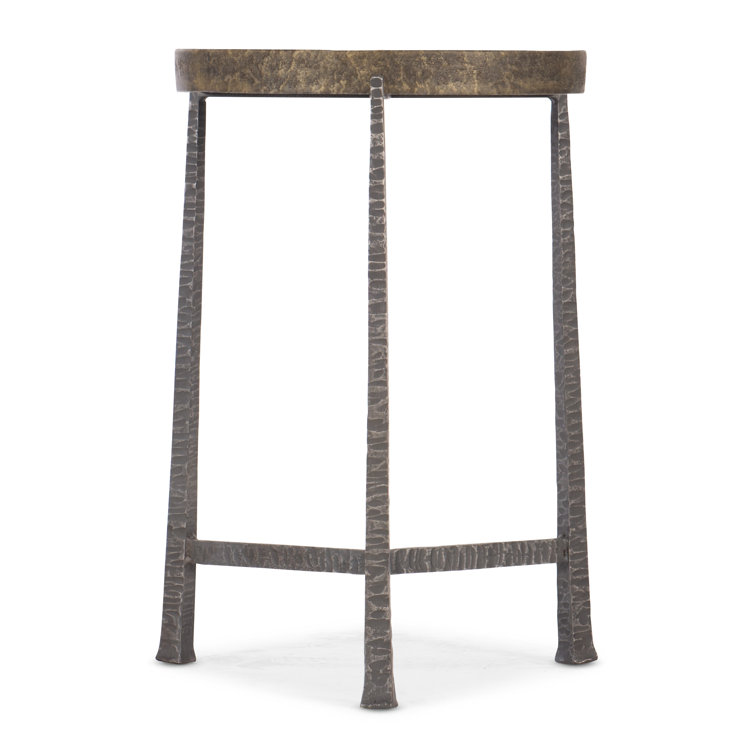 Transitional Gold Metal Round Tray Top End Table 24"