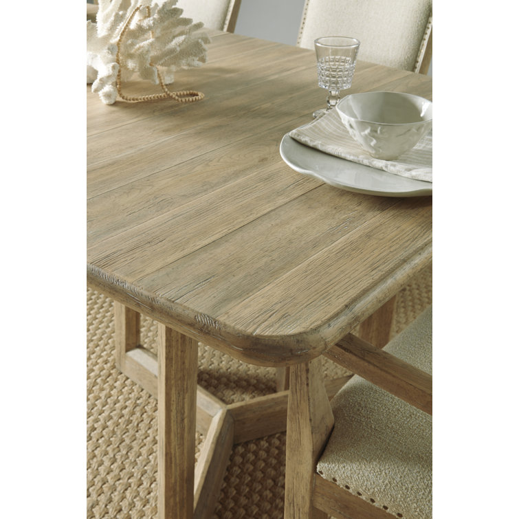Anders Natural Wood Geometric Extendable Dining Table