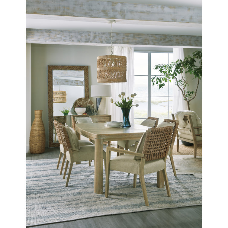 Zuri Cream Upholstered Side Chair in Driftwood Finish