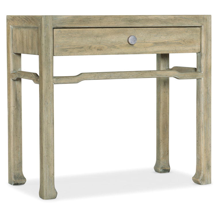 Driftwood Pecan Veneer 1-Drawer Nightstand with Felt-Lined Drawer