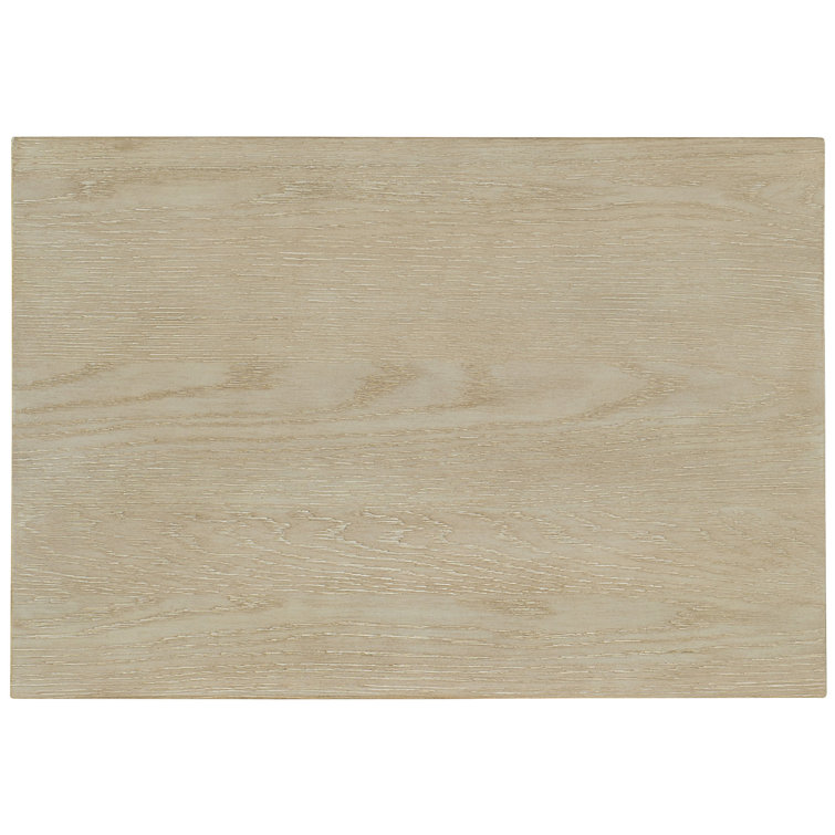 Transitional Beige 3-Drawer Nightstand with Striped Border