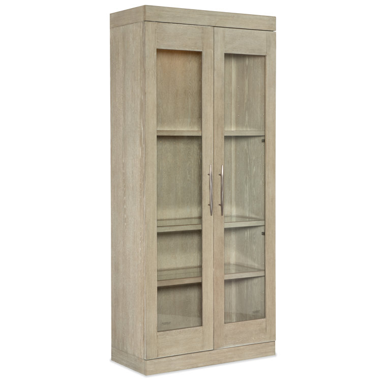 Cascade Taupe Oak Display Cabinet with Adjustable Glass Shelves