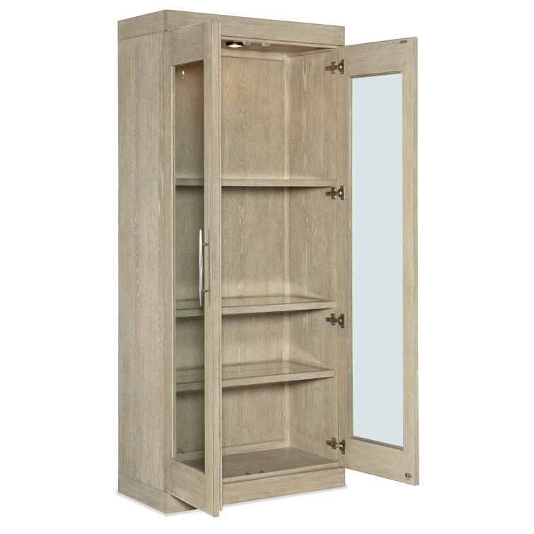 Cascade Taupe Oak Display Cabinet with Adjustable Glass Shelves