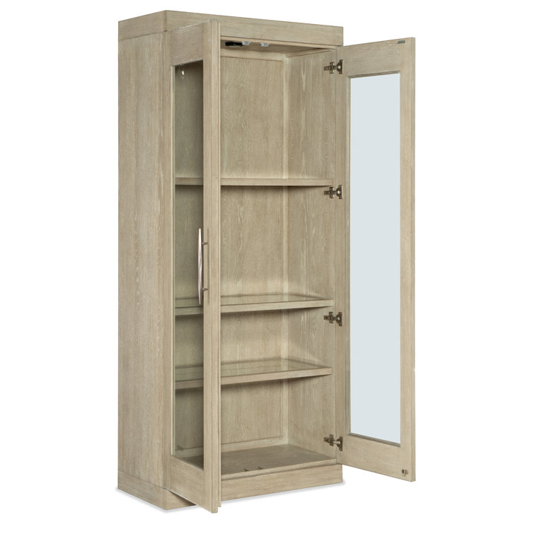 Cascade Taupe Oak Display Cabinet with Adjustable Glass Shelves