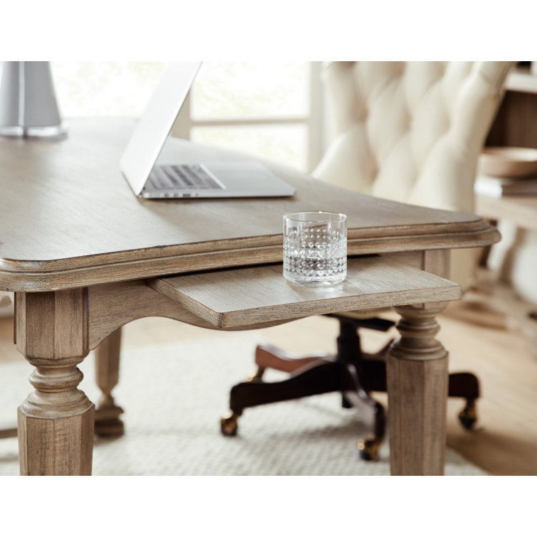 Corsica Executive Gray Beige 60" Wood Home Office Desk with Drawer