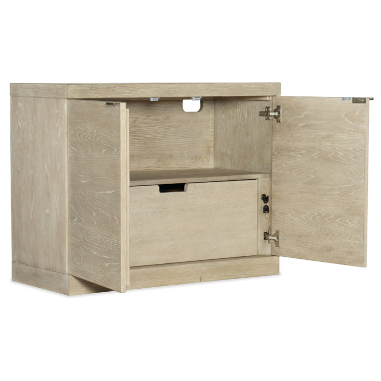 Cascade 38'' Beige Oak Veneer Lockable File Cabinet