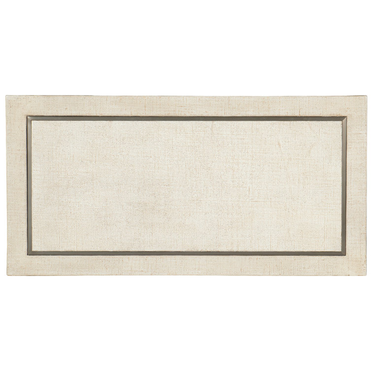 Transitional Cream Lacquered Burlap 1-Drawer Nightstand