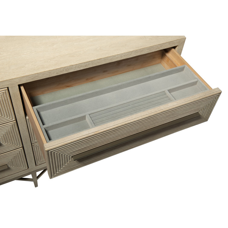 Cascade Transitional 6-Drawer Light Wood & Gray Dresser