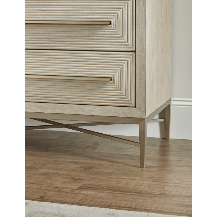 Cascade Transitional 6-Drawer Light Wood & Gray Dresser