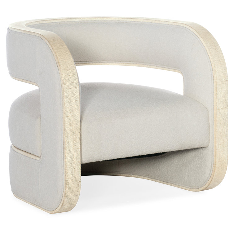 White Burlap and Fabric Handcrafted Accent Chair