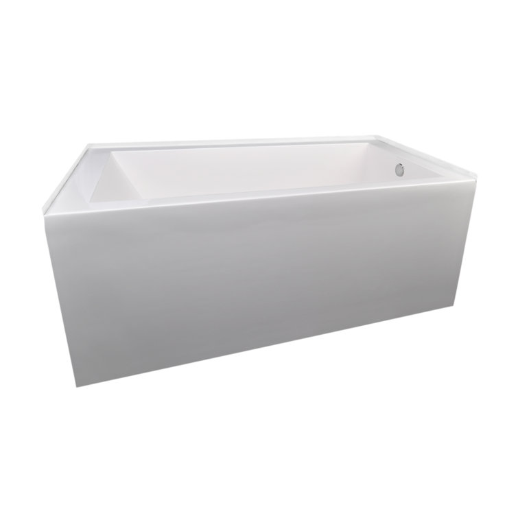 Sydney 60'' White Acrylic Alcove Soaking Bathtub