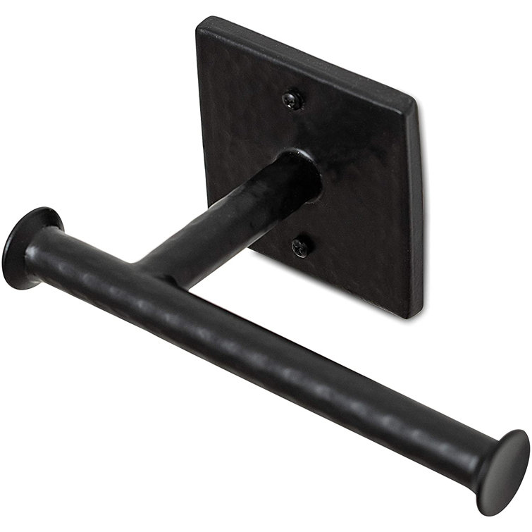 Matte Black Hand Hammered Metal Wall Mounted Toilet Paper Holder