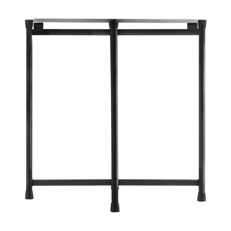 Modern Faux Stone 20" Square Black Aluminum Outdoor Cocktail Table