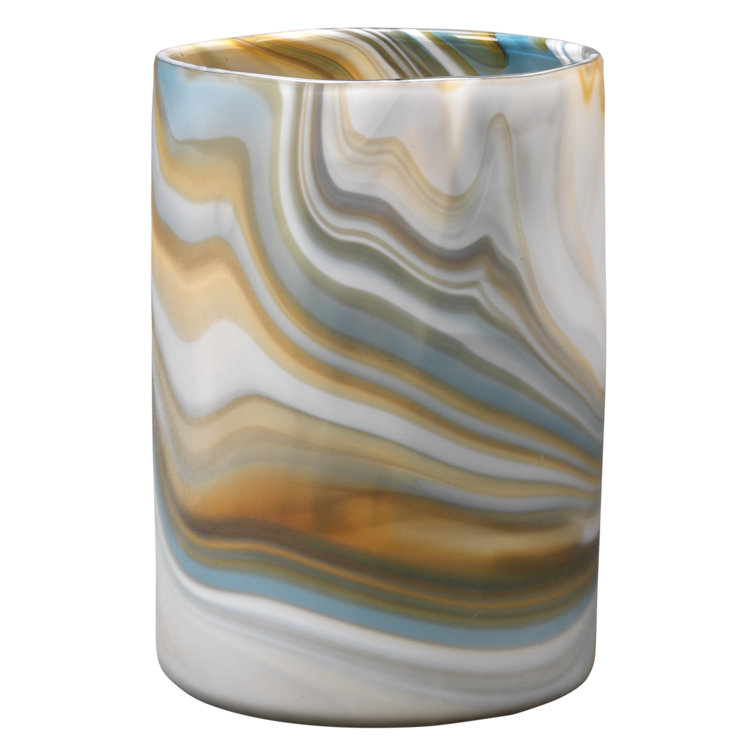 Handmade Multicolor Swirled Glass Table Vase