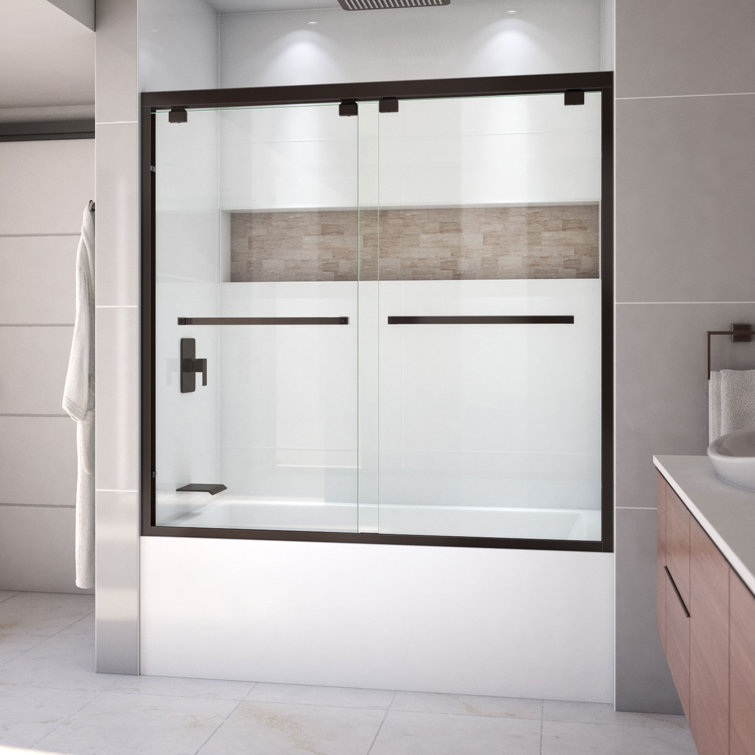 Encore 56-60" Oil Rubbed Bronze Frameless Sliding Tub Door