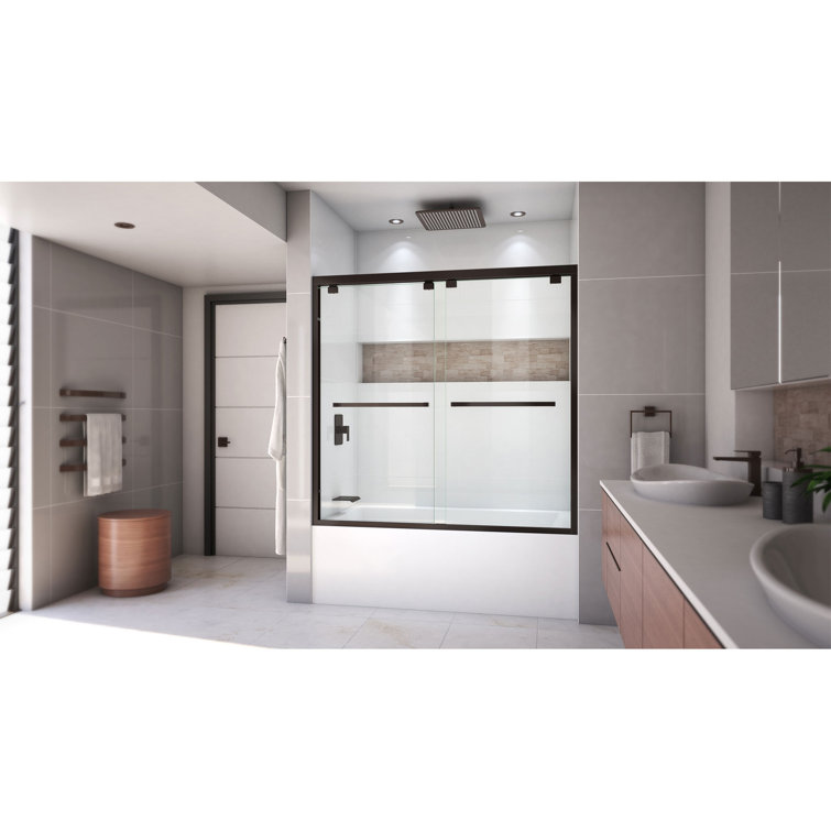 Encore 56-60" Oil Rubbed Bronze Frameless Sliding Tub Door
