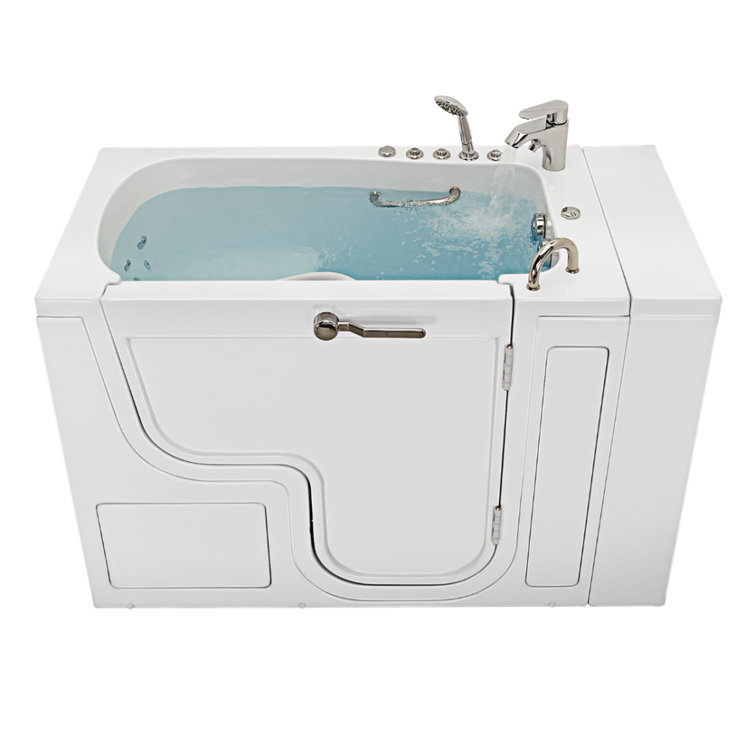 52'' x 30'' White Acrylic Walk-In Bathtub with Faucet