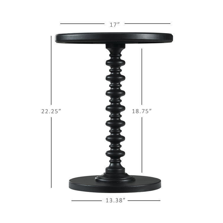 Fiama Black Solid Wood Round End Table