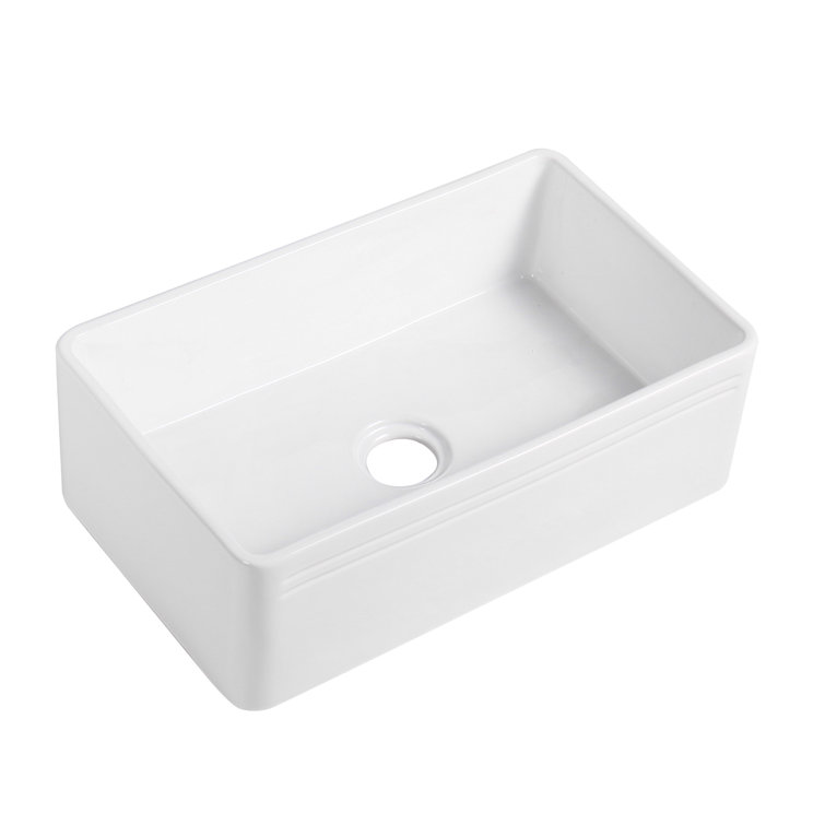 Calabria 30'' White Fireclay Farmhouse Kitchen Sink