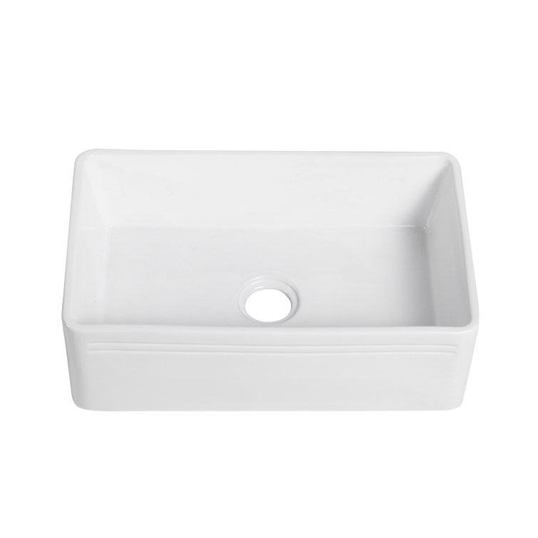 Calabria 30'' White Fireclay Farmhouse Kitchen Sink