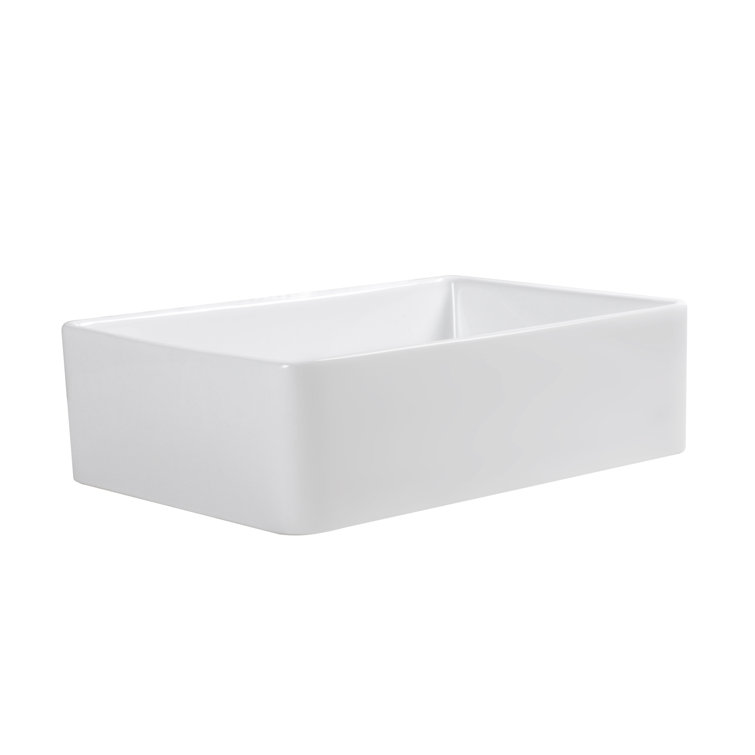 Treviso White Fireclay 30" Single Bowl Farmhouse Sink