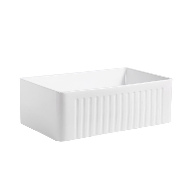 Calabria 30'' White Fireclay Farmhouse Kitchen Sink