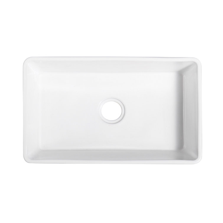 Calabria 30'' White Fireclay Farmhouse Kitchen Sink