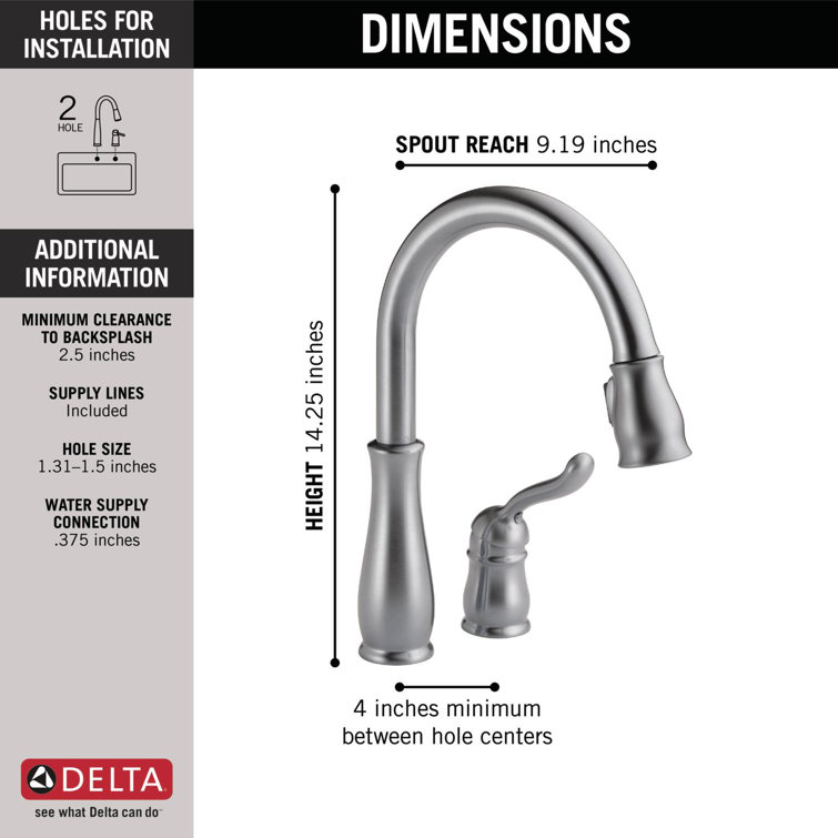 Arctic Stainless Steel Pull-Down Kitchen Faucet with Spray