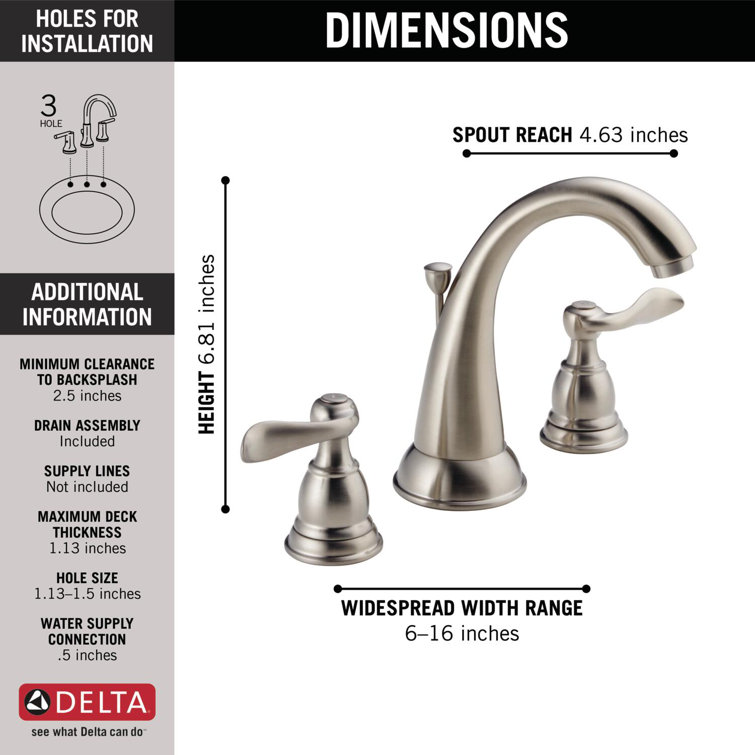 Windemere Brushed Nickel 2-Handle High Arc Bathroom Faucet