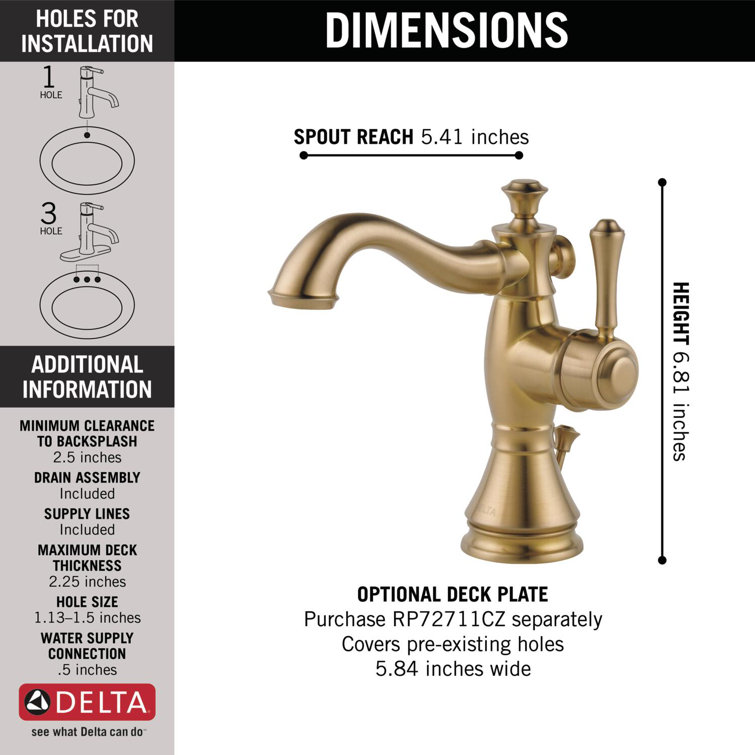 Champagne Bronze Single Handle Bathroom Faucet
