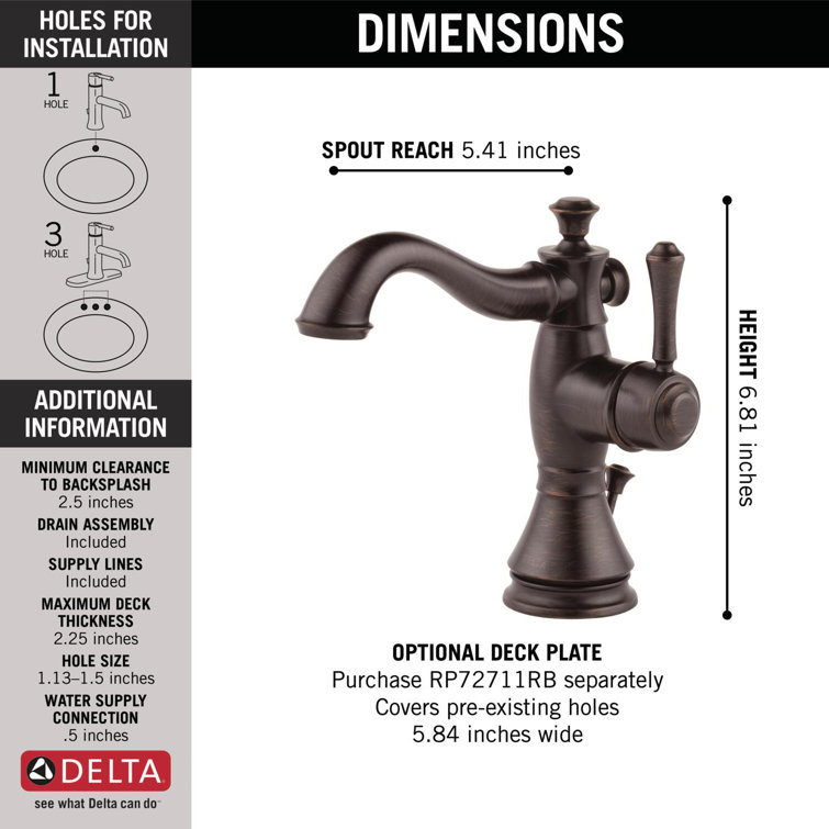 Modern Venetian Bronze Single Hole Brass Bathroom Faucet