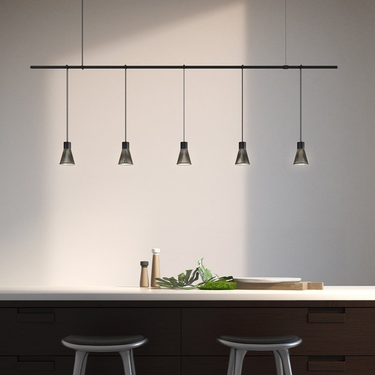 Suspenders 73" Satin Black Aluminum LED Kitchen Island Pendant