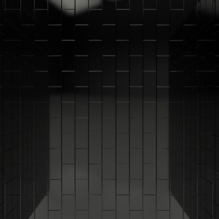 QWALL-VS Black Acrylic Alcove Shower Kit