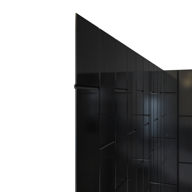 QWALL-VS Black Acrylic Alcove Shower Kit