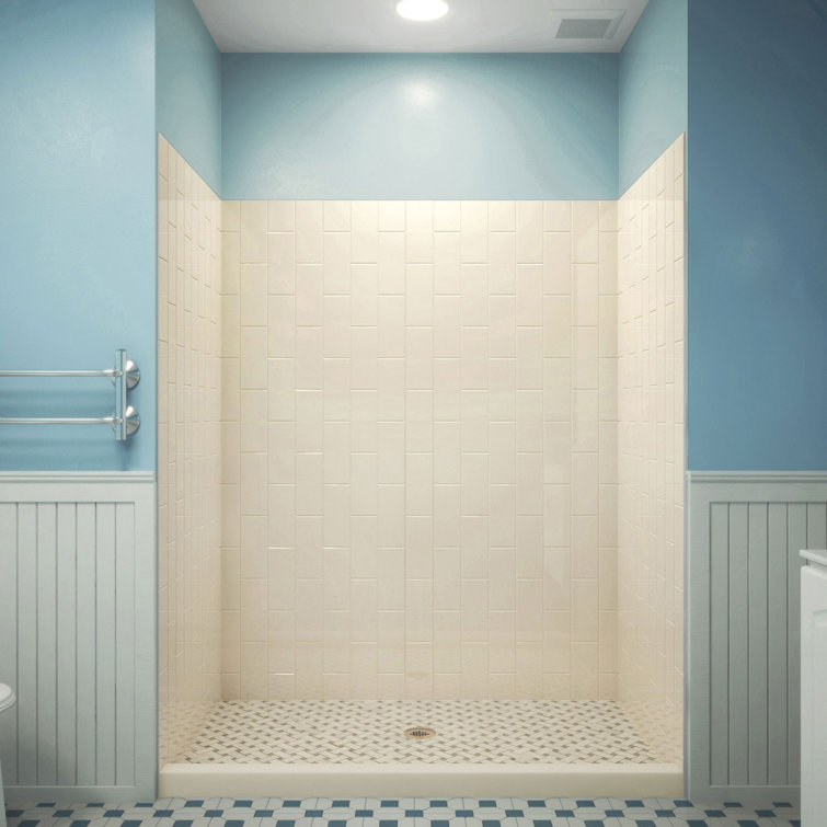 QWALL-VS 36" x 41.5" Biscuit Acrylic Shower Kit