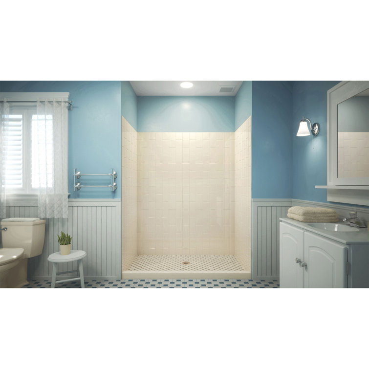QWALL-VS 36" x 41.5" Biscuit Acrylic Shower Kit