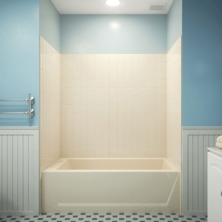 QWALL-VS 36" x 41.5" Biscuit Acrylic Shower Kit