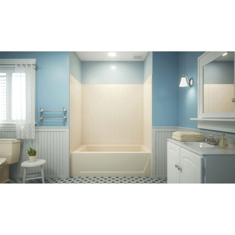 QWALL-VS 36" x 41.5" Biscuit Acrylic Shower Kit