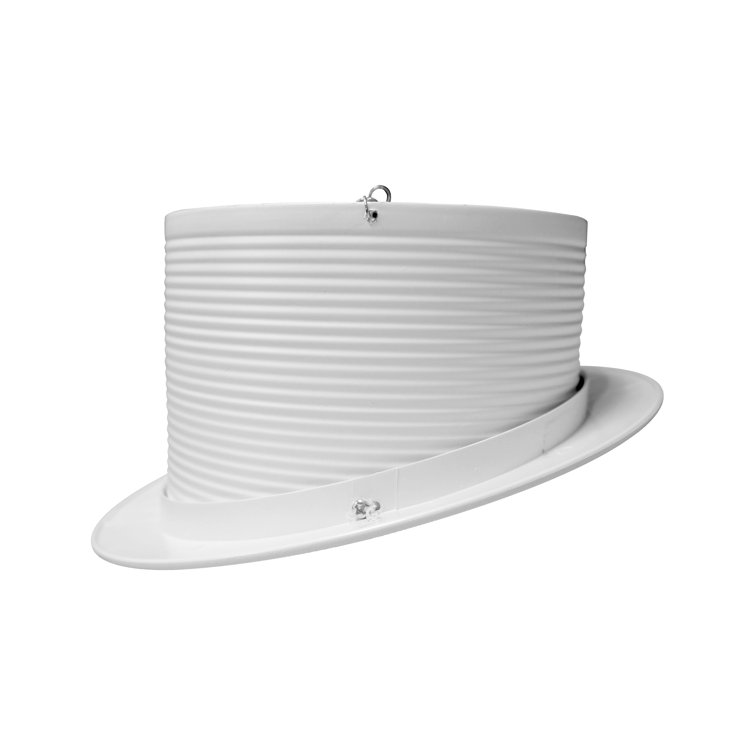 White Alloy Steel 6'' Recessed Sloped Ceiling Baffle Trim