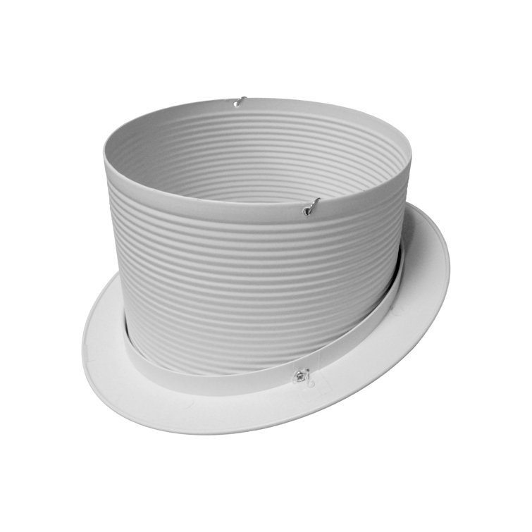 White Alloy Steel 6'' Recessed Sloped Ceiling Baffle Trim